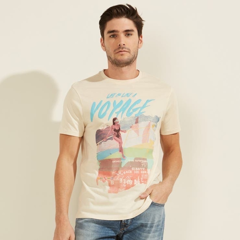 New GUESS SHORT LIFE VOYAGE TEE